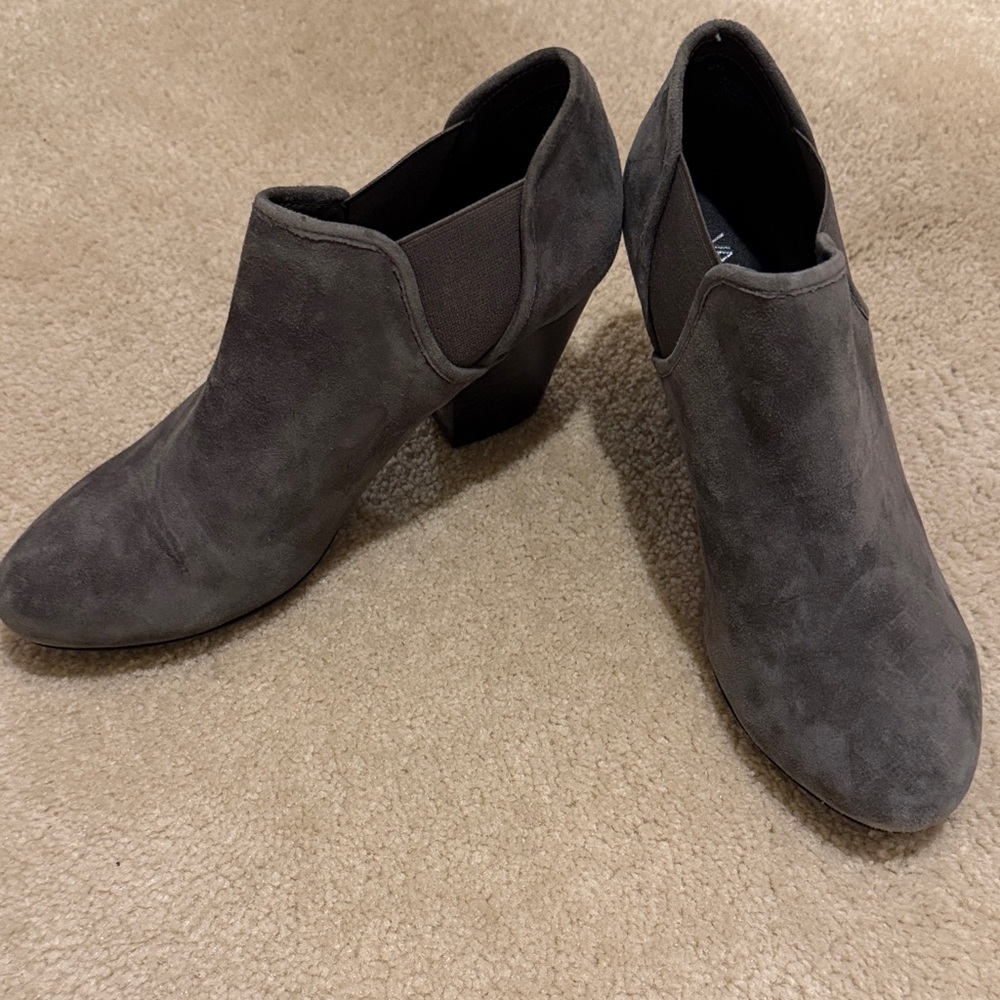 Van Eli Charcoal Suede Ankle Booties